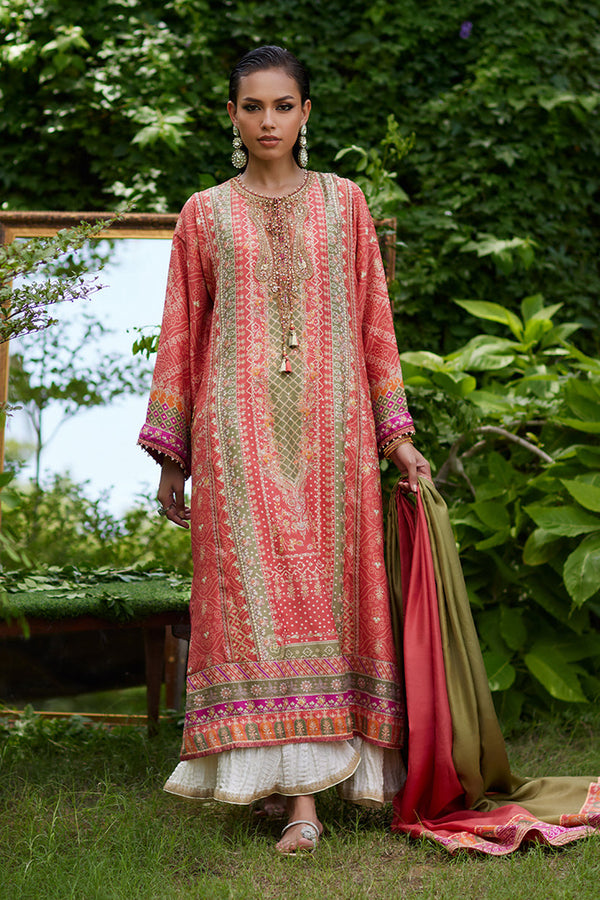 Mayna festive'24 - Bazif Burnt Orange Shirt And Dupatta