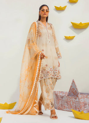 IM Print '26 - Embroidered 3 PC Suit -  15988/651/106