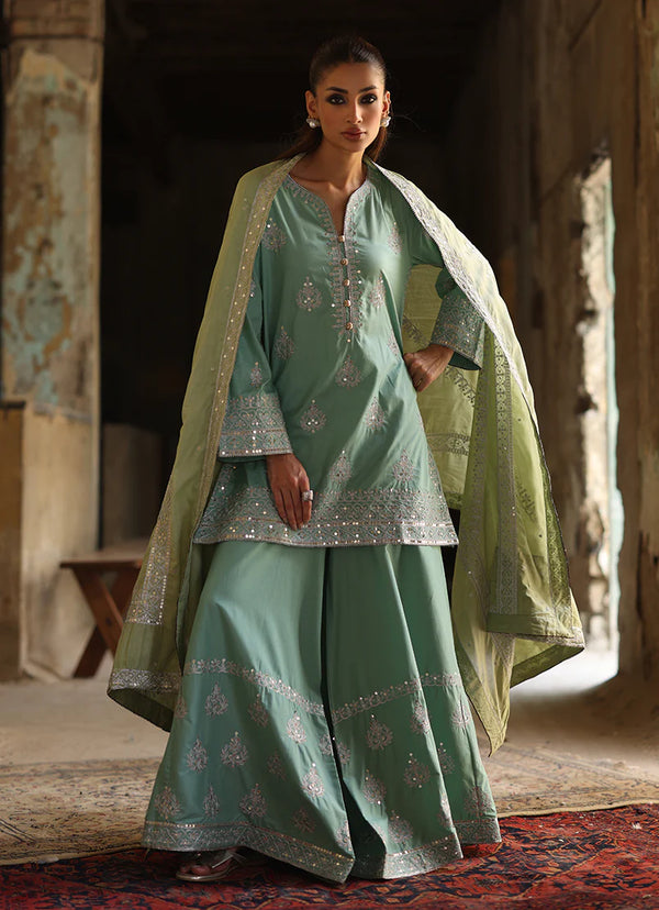 3 PC Amber Gharara Set