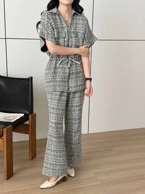 New in '25 - Pera Grey Chequered Knit Suit