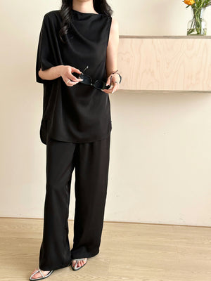 New Arrivals '26 - Norah Black Draped Set | HS-1431