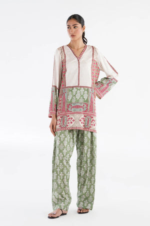 Eid Edit '26 - Stitched Printed Linen Shirt + Shalwar | SS26BSP108P2T