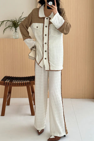 Spring Summer '25 - Macau textured suit with patchwork details