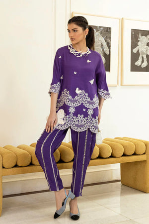 Eid Edit '26 - Stitched Embroidered Raw Silk Shirt+ Shalwar | SS26SM046P2T