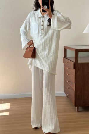Spring Summer '25 - St Orleans Textured white suit with detailed pocket