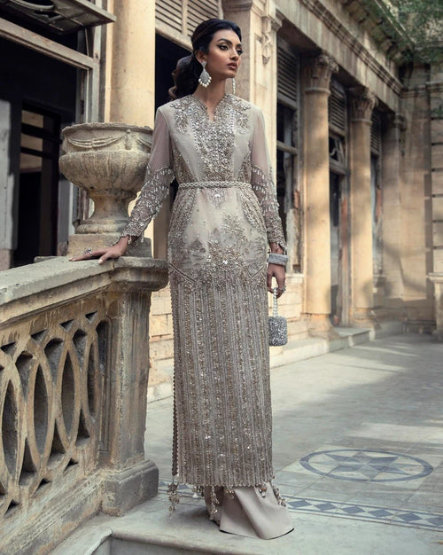 sana safinaz formal dresses Sana Safinaz Nura Beige Net Pakistani Party Wear Suit G212-005-CT –  YourLibaas main image 0