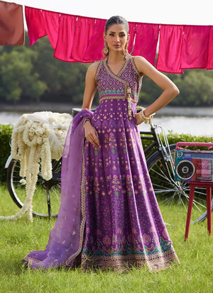 Mayna Festive Luxe Pret '25 - Aurora Aubergine Kalidaar And Dupatta