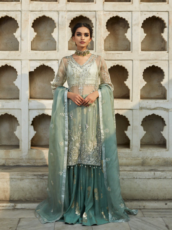 Bridal Couture - Bundi W/ Crushed Lehenga & Dupatta