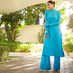 Personalised '25 - Kiran Malik In Blue Georgette