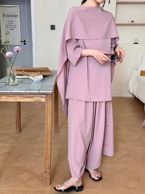 New Arrivals '26 - Zayna Draped Suit Blossom Pink | HS-1428