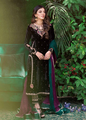 Luxe Festive  - Onyx Velvet shirt & Pant (RTS)