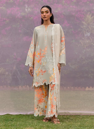 The Print Escape '26 - Printed Embroidered 3 PC Suit 16832/201/106 (RTS)