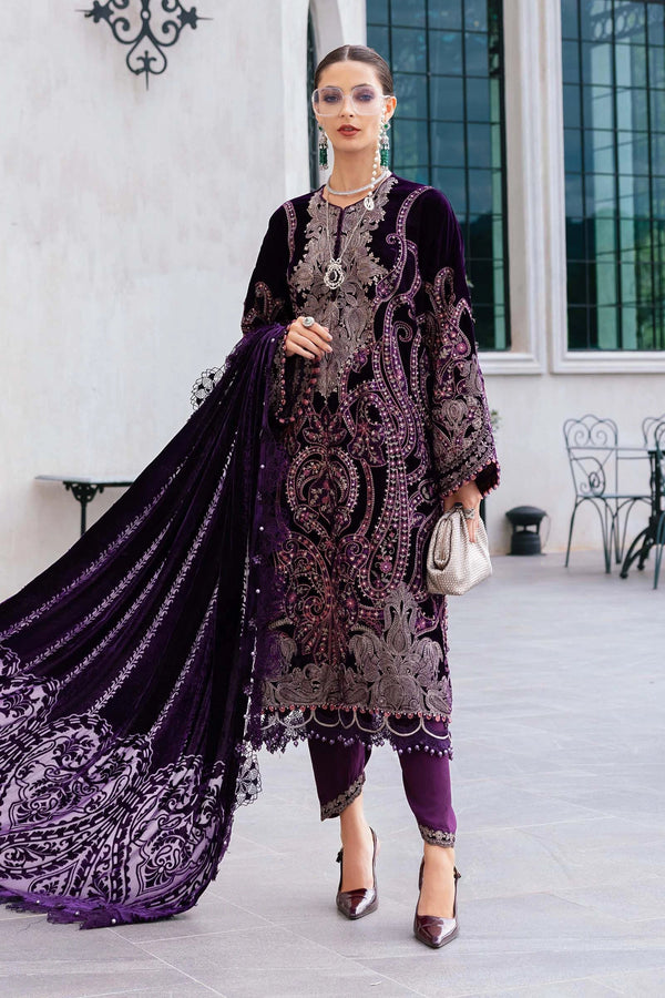 Winter Luxe '25 - 3 Piece Unstitched Embroidered Velvet Suit | WL-1311 (RTS)