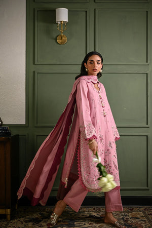 Karandi '25 - BLUSH PINK LUXURY EMBROIDERED KARANDI SET (NEL-25632)