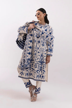 Pre-Fall Collection '25 - Stitched Embroidered Raw Silk Suit SS25SGE343P3