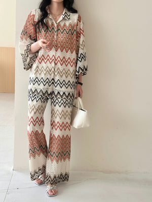 Spring Summer - Paros Crochet Suit with Zig Zag Details | HS-1264