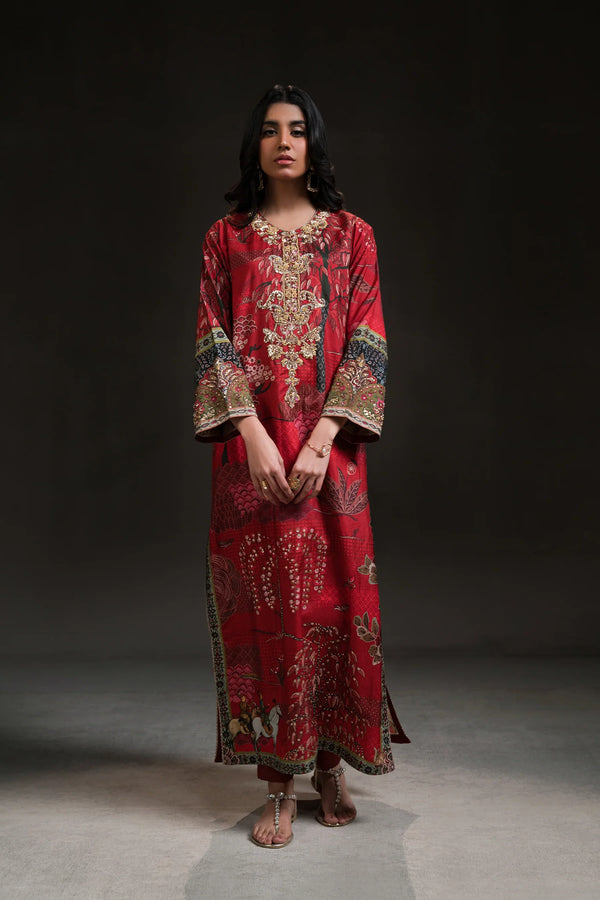 Glitz '24 - Red Garden Story Kurta Set (D-13)