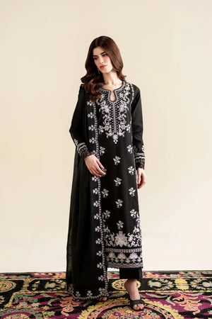 Ready To Wear SS '26 - BLACK LUXURY EMBROIDERED 3PCS SET | NPA3-26422