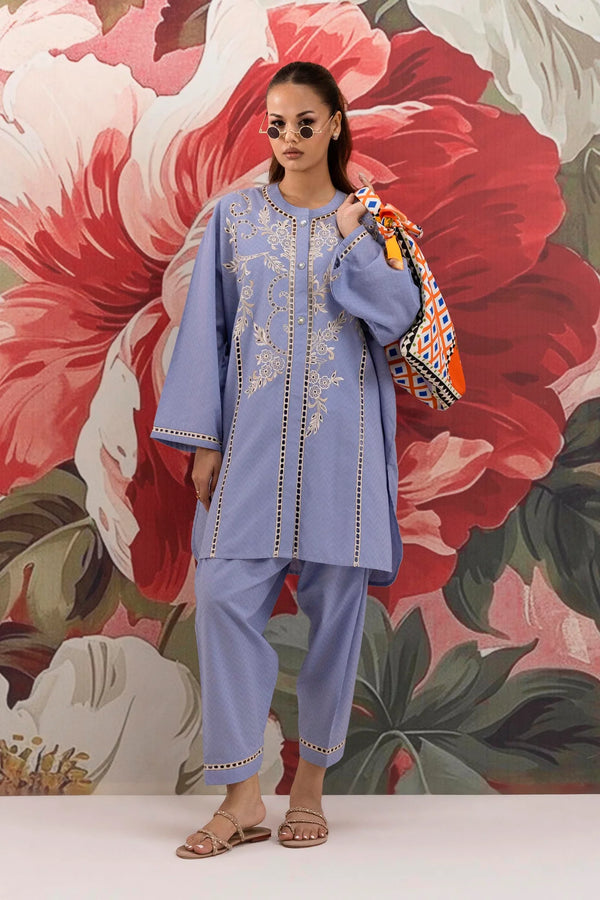 Pre-Fall Collection '25 - Stitched Jacquard Shirt + Shalwar SS25ESE889P2T
