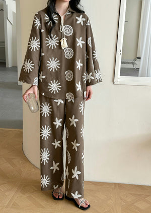 New Arrivals '26 - Canggu Embroidered Sun Suit Brown | HS-1467