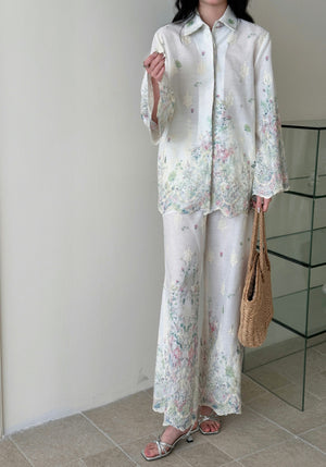 New Arrivals '26 - Marbella Embroidered Suit with Floral Details | HS-1470