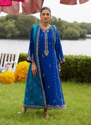 Mayna Festive Luxe Pret '25 - Opal Blue Shirt And Dupatta