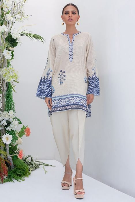 Ivory Embroidered Lawn Kurta Shirt