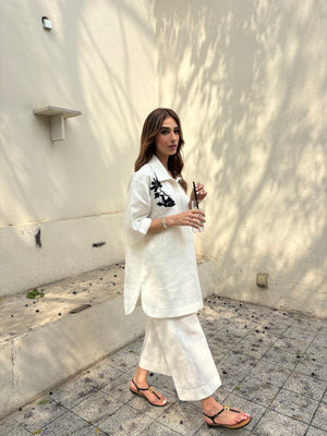 Coco White Linen Set