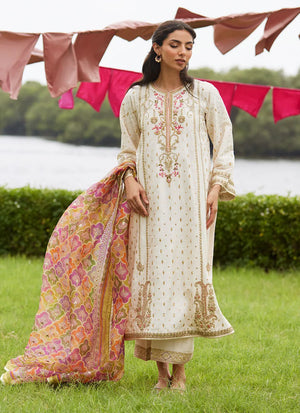 Mayna Festive Luxe Pret '25 - Ember Ivory Kurta And Dupatta
