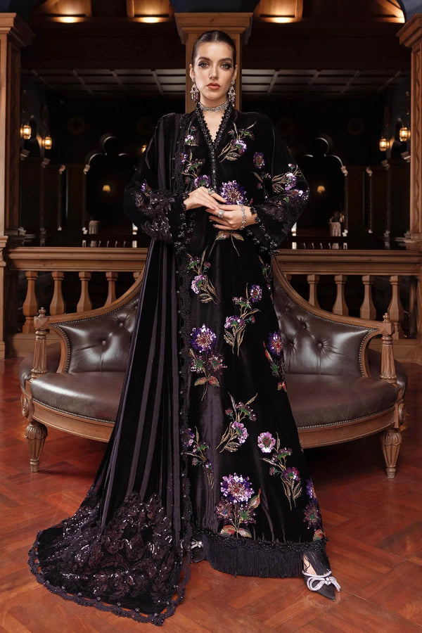 Winter Luxe '25 - 3 Piece Unstitched Embroidered Velvet Suit | WL-1306
