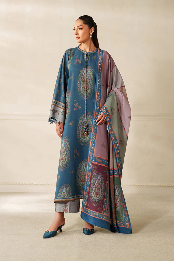 Stitched Winter '25 - DIGITAL PRINTED KHADDAR F-4340