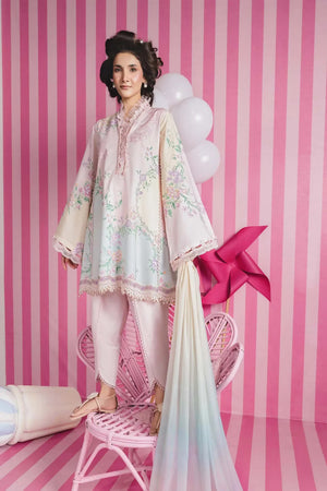 Spring Summer '26 - 3 Pc Unstitched Embroidered Lawn Suit - #MB-CUSV13-07B