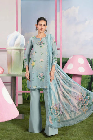Spring Summer '26 - 3 Pc Unstitched Embroidered Lawn Suit - #MB-CUSV13-08B