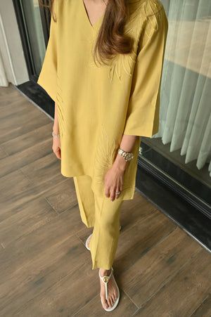 Eid ul Fitr Luxury Pret '26 - Yellow Tan Set