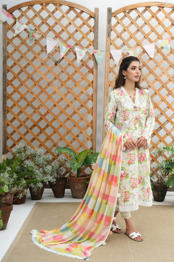 Farida Hasan A Floral Monsoon 23 - Checkered Floral Shirt