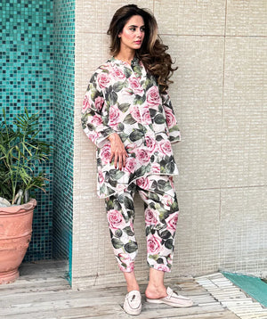 Summer Lawn '25 - Pink Floral Elegance (Short)