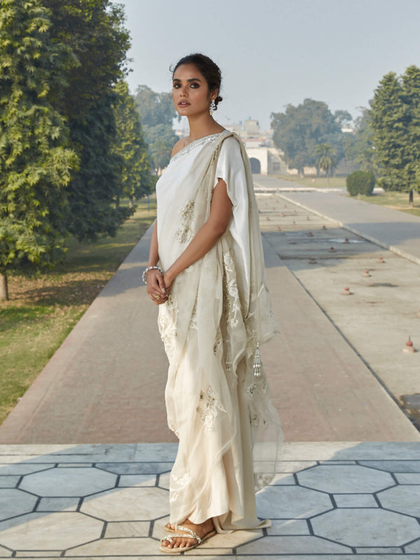 Bridal Couture - Off Shoulder W/ Loose Pant & Dupatta