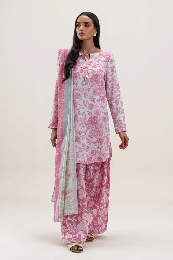 Unstitched Summer interlude'25 - -3 PIECE PRINTED BLENDED LAWN SUIT BLOOMING GEM