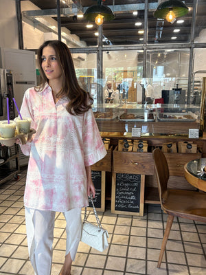 Pink Tie & Dye Chikankari Toby