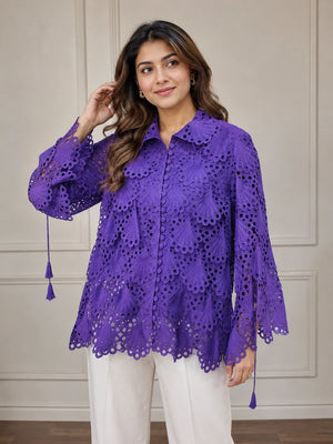 Purple Cutwork Shirt (RTS)