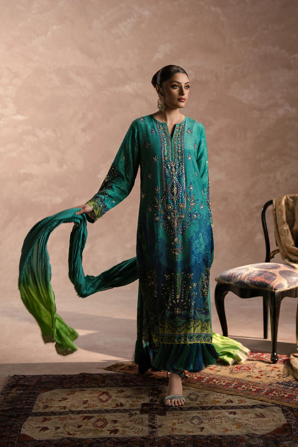 Solenne '25 - Peacock Garden Kaftan Set (D-01)