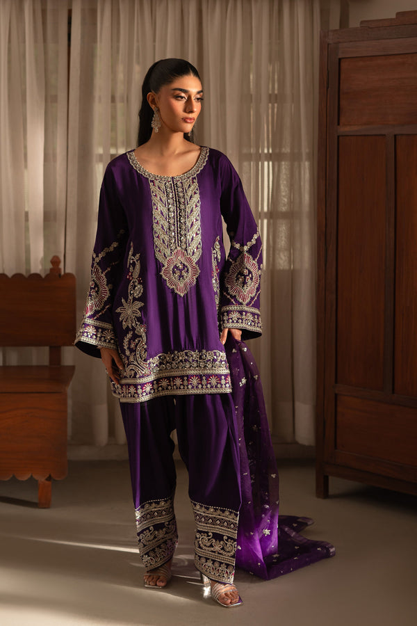 Ronaq'25 - Luxe Kurta Shalwar Set (D-08)