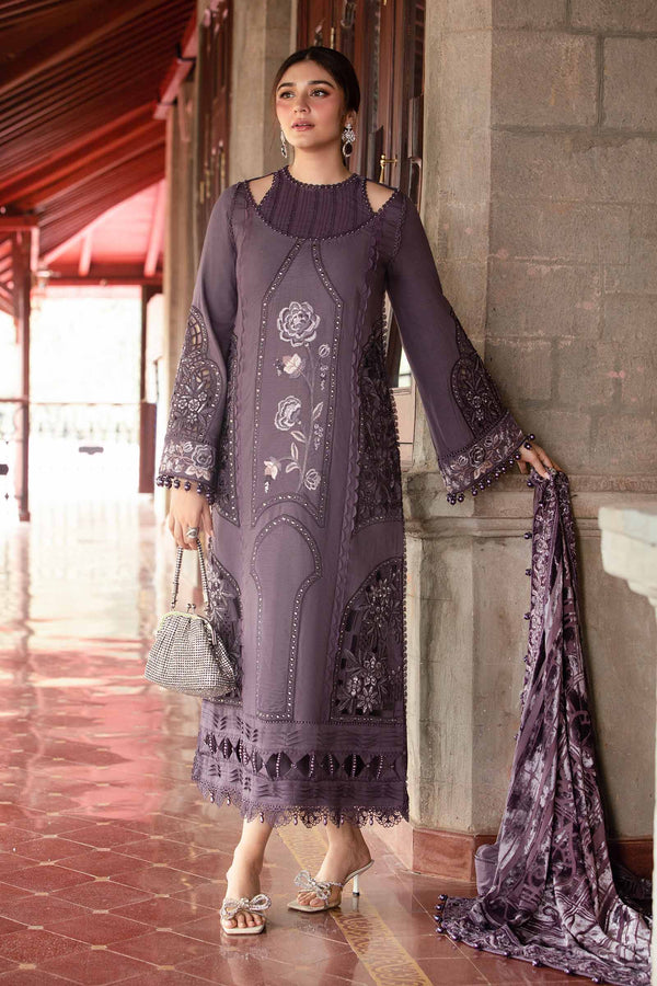 Winter Luxe'24 - 3 Piece Unstitched Embroidered Linen Suit | DL-1202