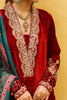 Ammara Khan Ronaq 23 - RICH RUST AND GOLD VELVET LONG SHIRT (D-04)