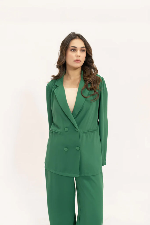 Hassal Spring Summer 24 - Safiya Green Double Breasted Suit