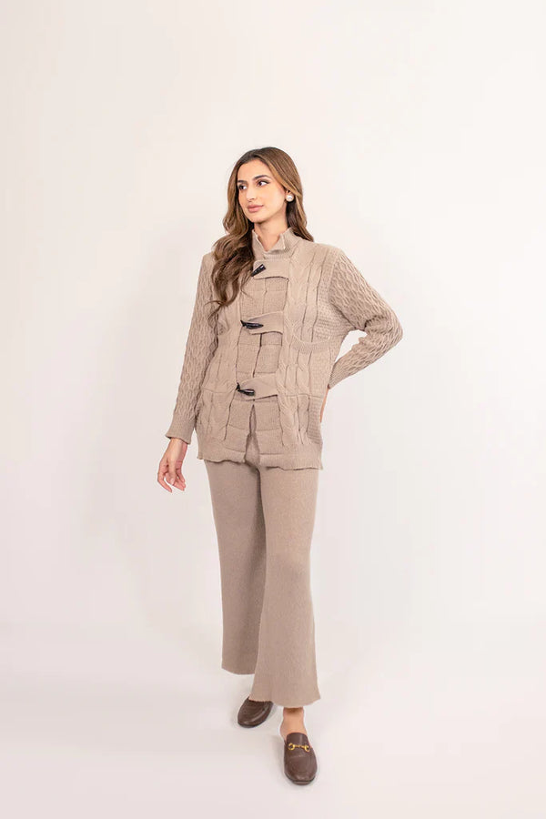 Autumn Winter '23 - Amelia Brown Suit With Black Button