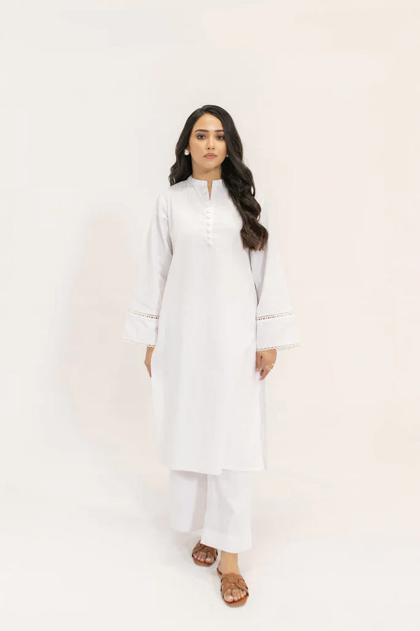 Spring Summer 24 - Bahar Plain Textured White Suit