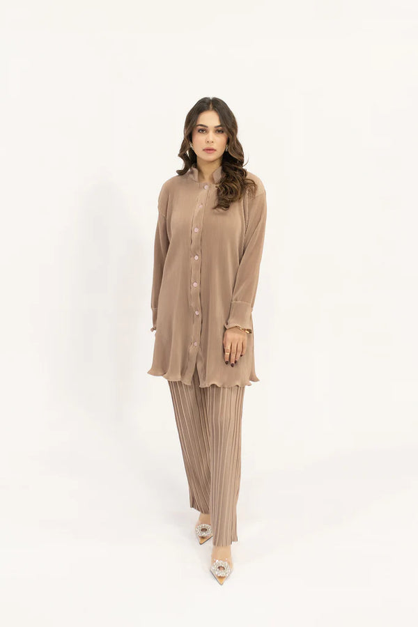 Hassal Spring Summer 24 - Serap Blush Contrast Pleated Suit