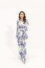 Hassal Spring Summer 24 - Melihe Floral Blue Printed Pleated Suit