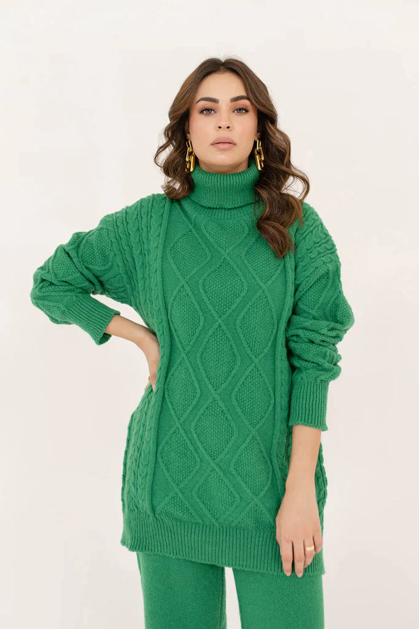 Hassal Autumn Winter '23 - Zayna Green Sweater Suit (RTS)
